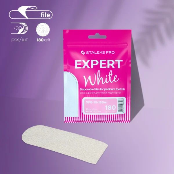 Limas Desechables Blancas Para Lima Metálica De Pedicura EXPERT 10 Staleks DFE-10-180W