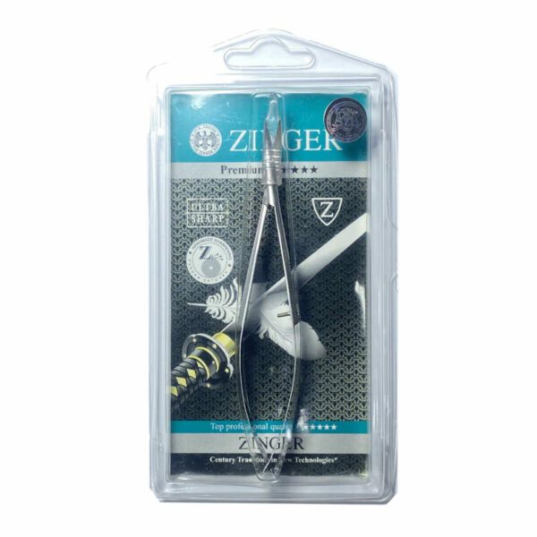 Tijeras Zinger de presión 13mm Premium - cutícula y cejas
