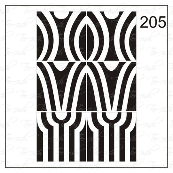 Plantilla para aerografía y diseño de uñas Nº 205