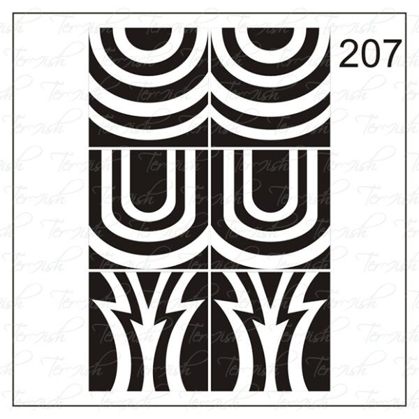 Plantilla para aerografía y diseño de uñas Nº 207