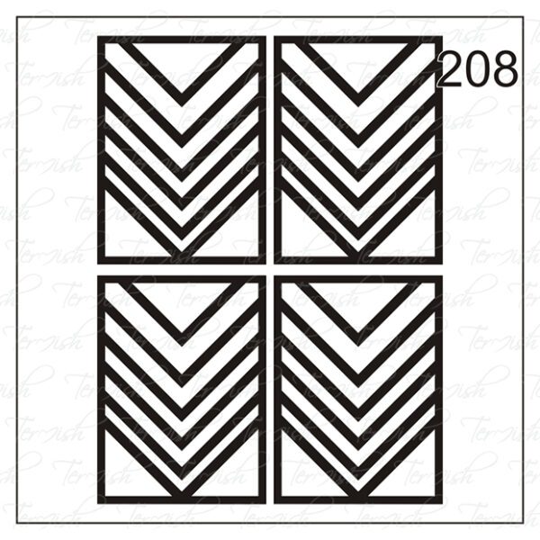 Plantilla para aerografía y diseño de uñas Nº 208
