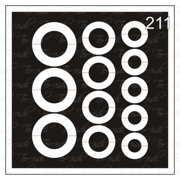 Plantilla para aerografía y diseño de uñas Nº 211