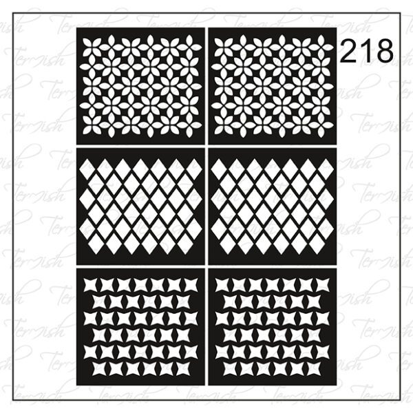 Plantilla para aerografía y diseño de uñas Nº 218