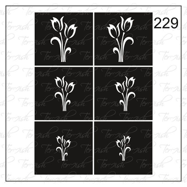 Plantilla para aerografía y diseño de uñas Nº 229