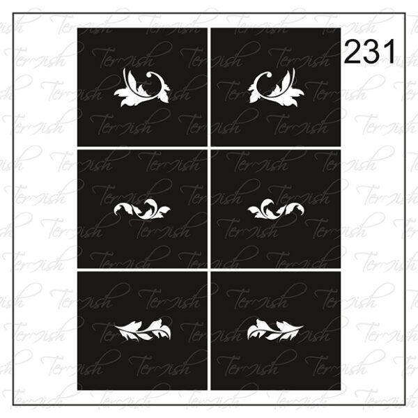 Plantilla para aerografía y diseño de uñas Nº 231