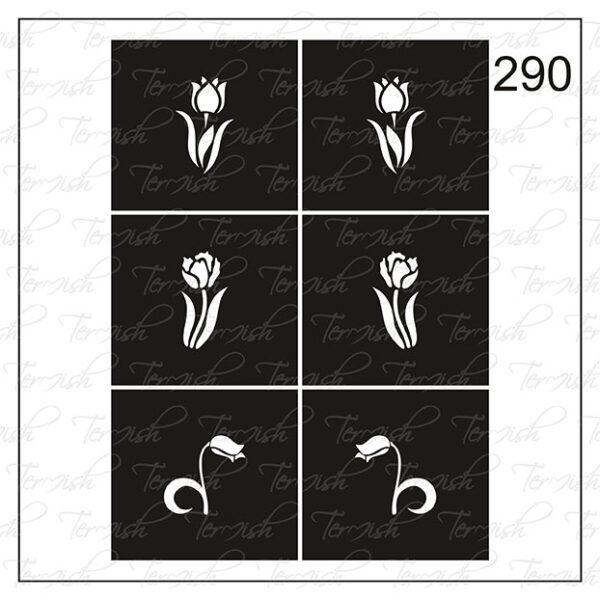 Plantilla para aerografía y diseño de uñas Nº 290