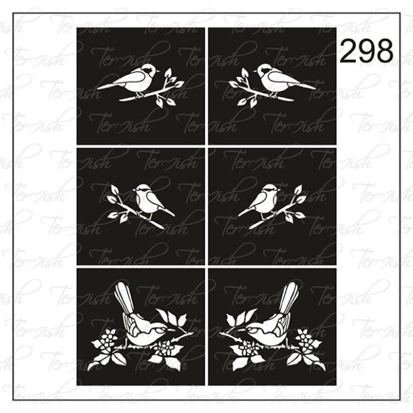 Plantilla para aerografía y diseño de uñas Nº 298
