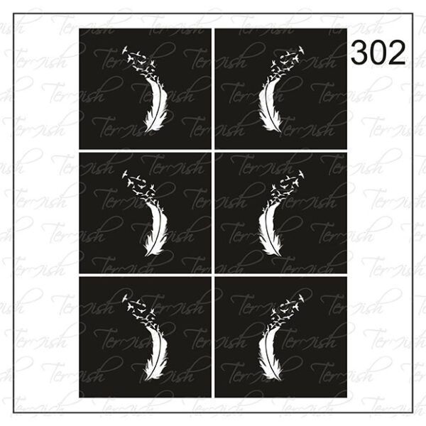 Plantilla para aerografía y diseño de uñas Nº 302