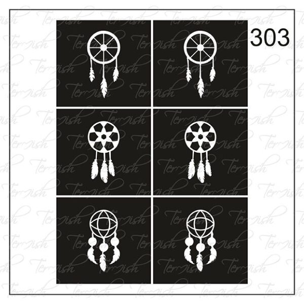 Plantilla para aerografía y diseño de uñas Nº 303