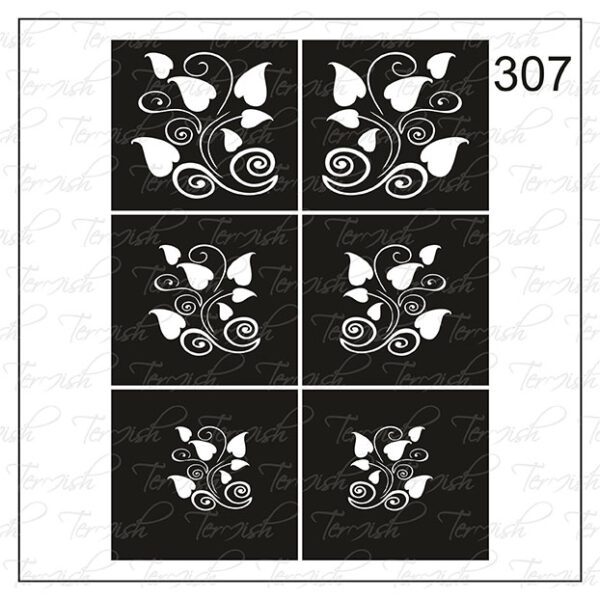 Plantilla para aerografía y diseño de uñas Nº 307