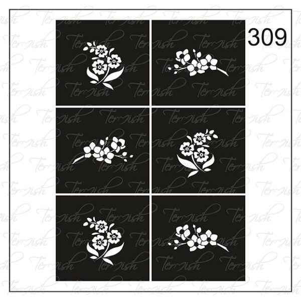 Plantilla para aerografía y diseño de uñas Nº 309