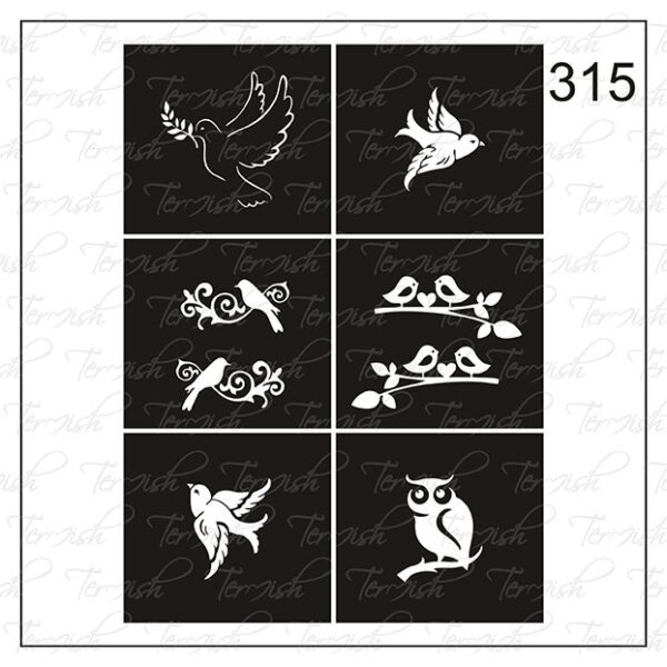Plantilla para aerografía y diseño de uñas Nº 315