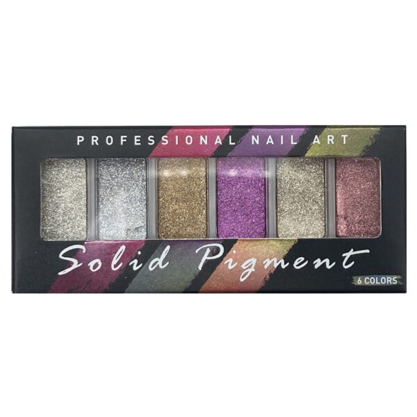 Paleta 6 pigmentos solidos nail art