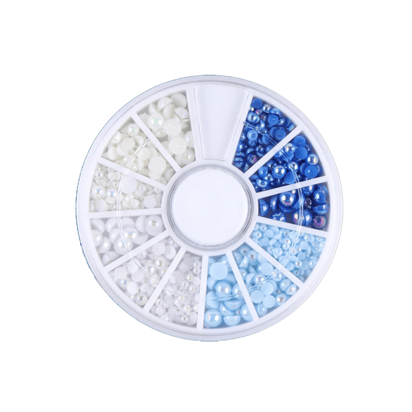 Rueda de Perlas Azules y Blancas