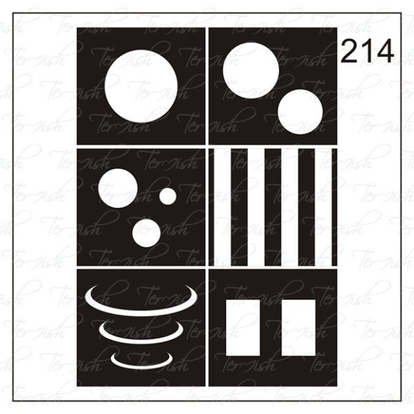 Plantilla para aerografía y diseño de uñas Nº 214