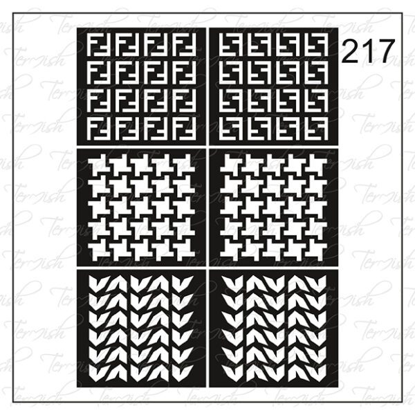 Plantilla para aerografía y diseño de uñas Nº 217