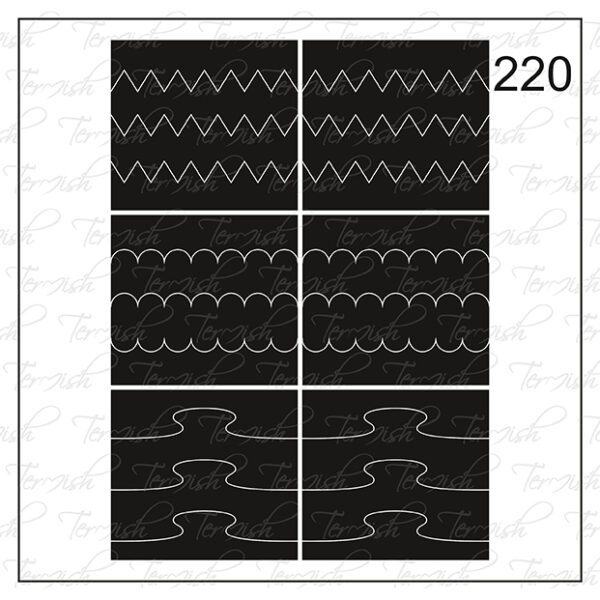 Plantilla para aerografía y diseño de uñas Nº 220
