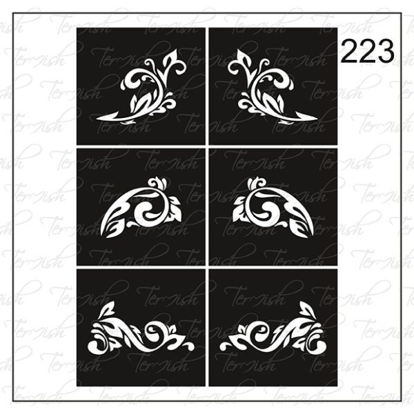Plantilla para aerografía y diseño de uñas Nº 223