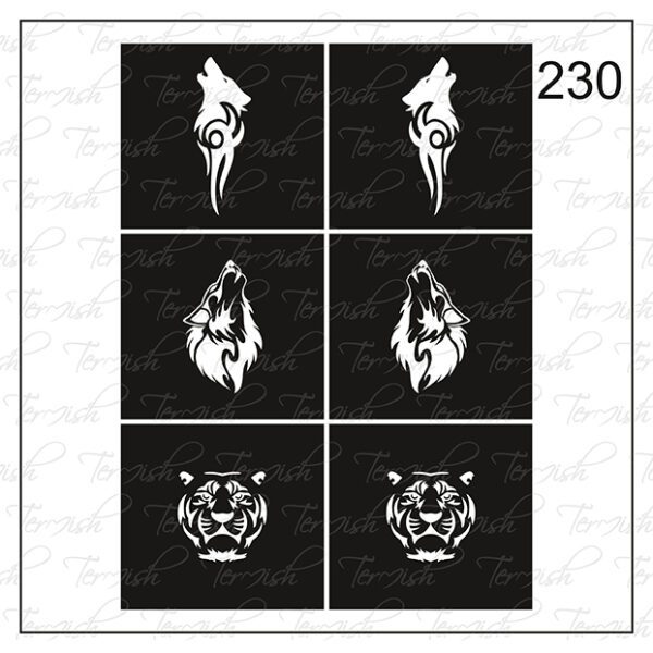 Plantilla para aerografía y diseño de uñas Nº 230
