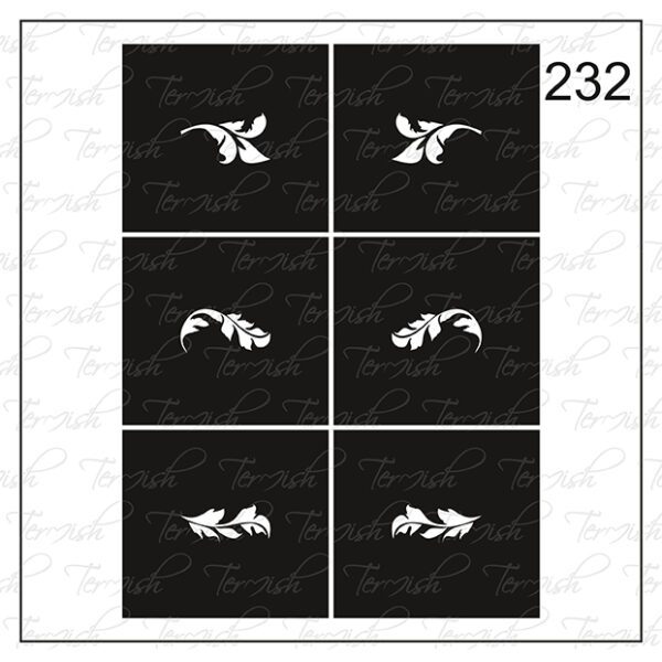 Plantilla para aerografía y diseño de uñas Nº 232