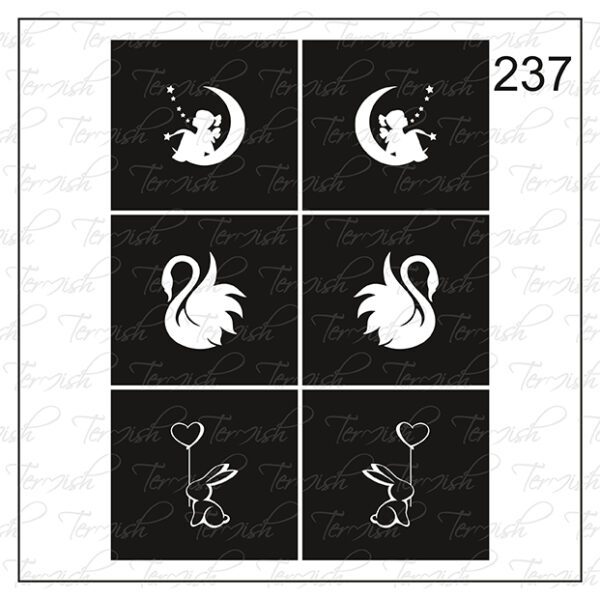 Plantilla para aerografía y diseño de uñas Nº 237