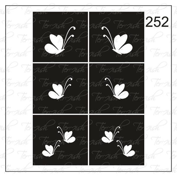 Plantilla para aerografía y diseño de uñas Nº 252