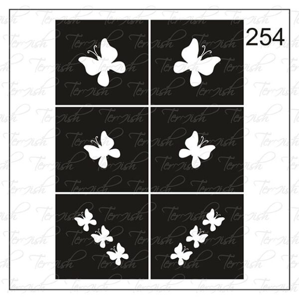 Plantilla para aerografía y diseño de uñas Nº 254