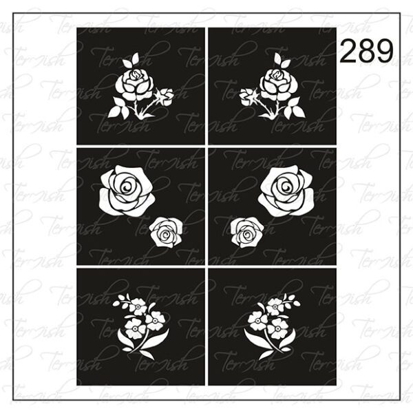 Plantilla para aerografía y diseño de uñas Nº 289