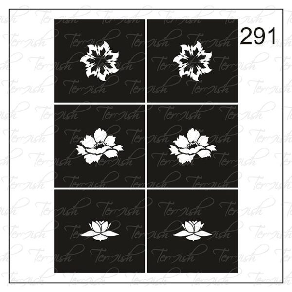 Plantilla para aerografía y diseño de uñas Nº 291