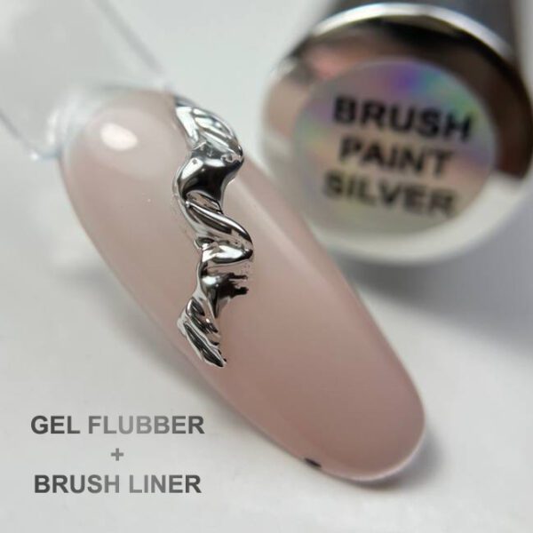 Brush Paint Liner Silver illusion beauty Nails - 8ml - Imagen 2