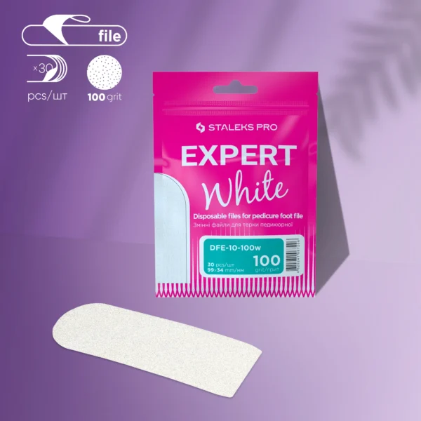 Limas Desechables Blancas Para Lima Metálica De Pedicura EXPERT 10 Staleks DFE-10-100W