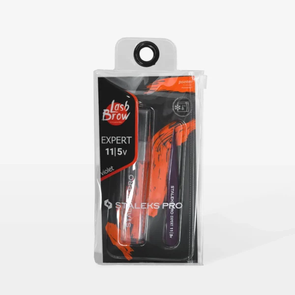 Pinza Para Cejas EXPERT 11 TYPE 5 Violeta Staleks TE-11/5v - Imagen 4