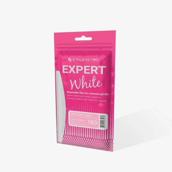 Limas Desechables Blancas Para Uñas De Media Luna (Base Blanda) EXPERT 40 (30 Uds.) Staleks DFE-40-180W - Imagen 4