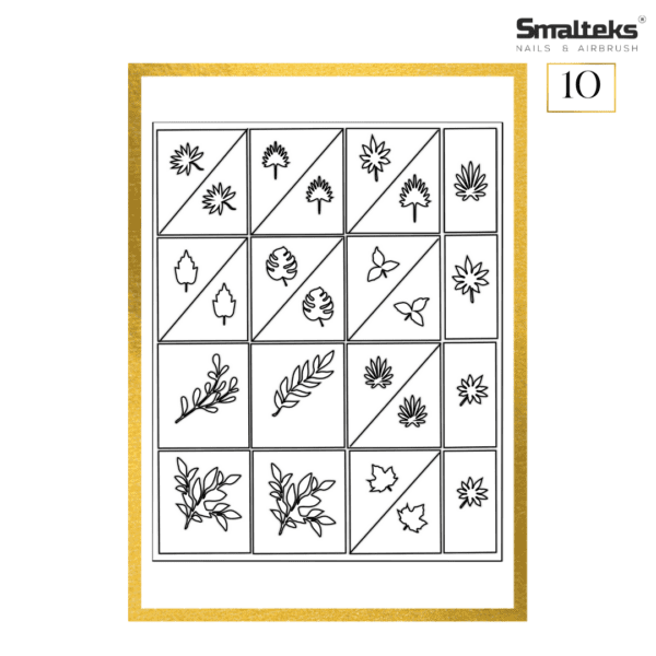 Plantilla para aerografía y diseño de uñas Smalteks 10