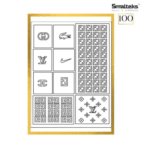 Plantilla para aerografía y diseño de uñas Smalteks 100