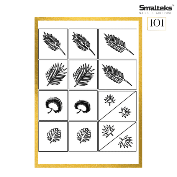 Plantilla para aerografía y diseño de uñas Smalteks 101