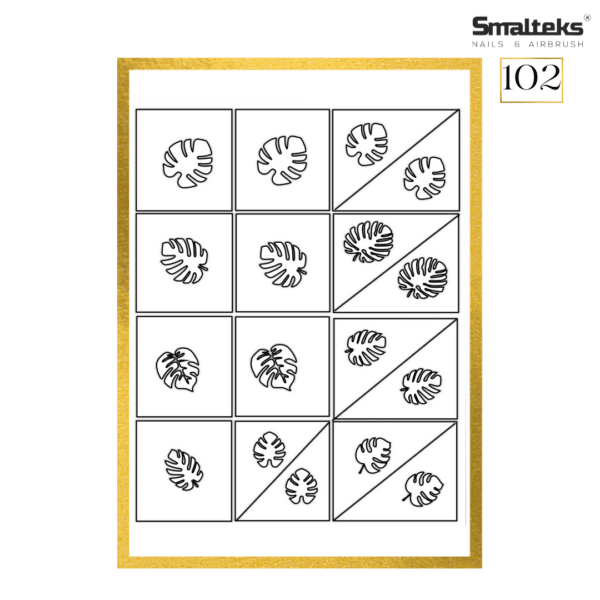 Plantilla para aerografía y diseño de uñas Smalteks 102