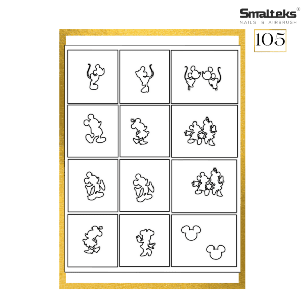 Plantilla para aerografía y diseño de uñas Smalteks 105