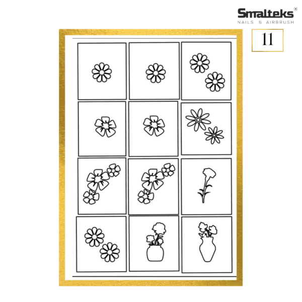 Plantilla para aerografía y diseño de uñas Smalteks 11