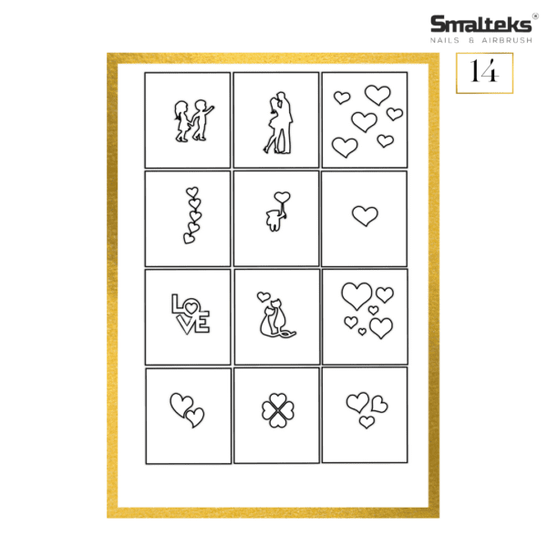 Plantilla para aerografía y diseño de uñas Smalteks 14