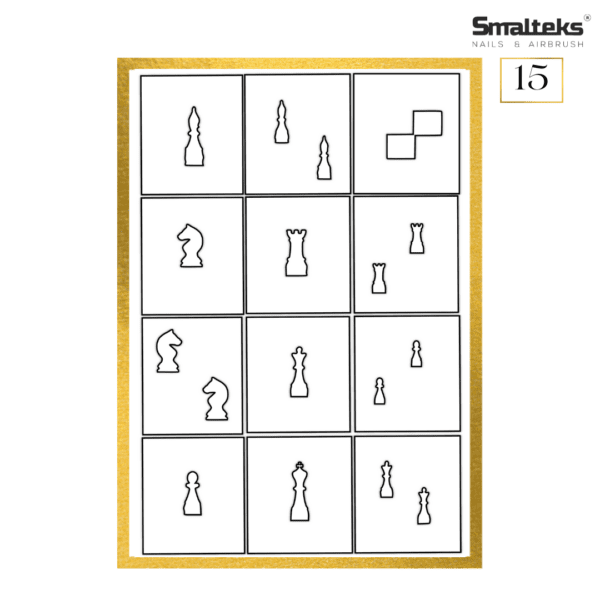 Plantilla para aerografía y diseño de uñas Smalteks 15