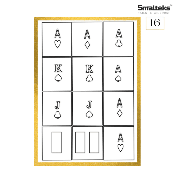 Plantilla para aerografía y diseño de uñas Smalteks 16