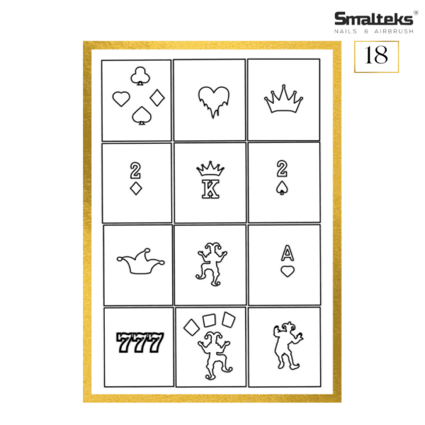 Plantilla para aerografía y diseño de uñas Smalteks 18