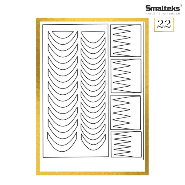Plantilla para aerografía y diseño de uñas Smalteks 22