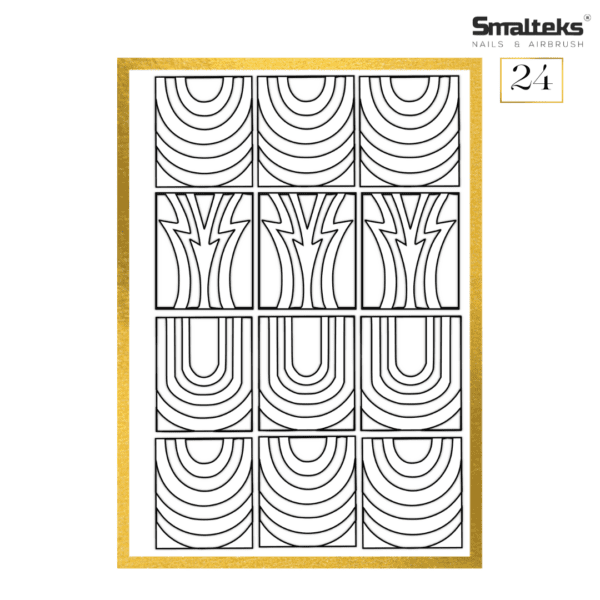 Plantilla para aerografía y diseño de uñas Smalteks 24