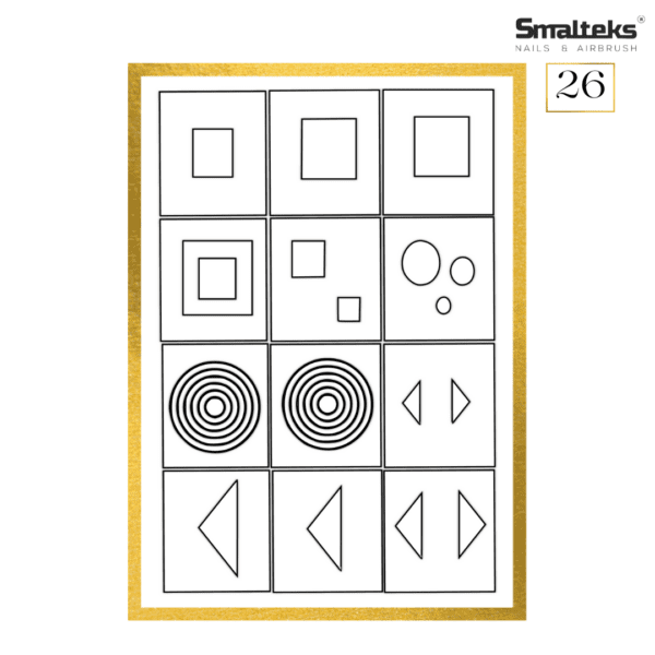 Plantilla para aerografía y diseño de uñas Smalteks 26