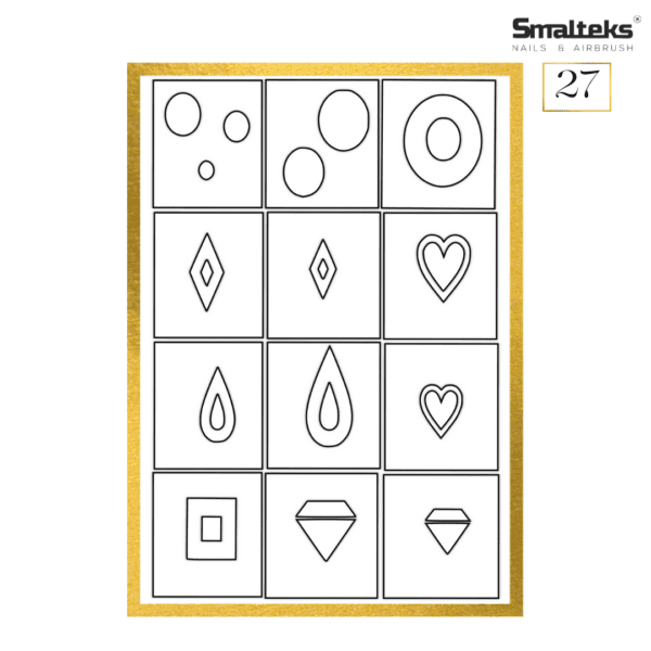 Plantilla para aerografía y diseño de uñas Smalteks 27