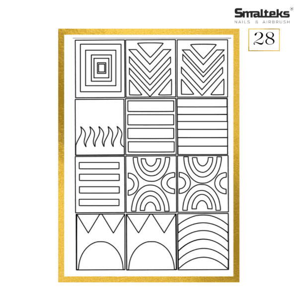 Plantilla para aerografía y diseño de uñas Smalteks 28