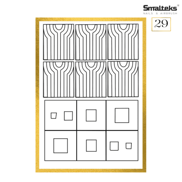 Plantilla para aerografía y diseño de uñas Smalteks 29