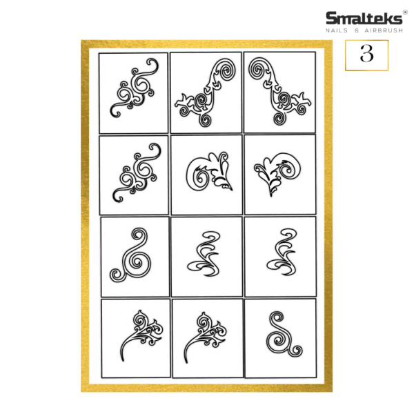Plantilla para aerografía y diseño de uñas Smalteks 03